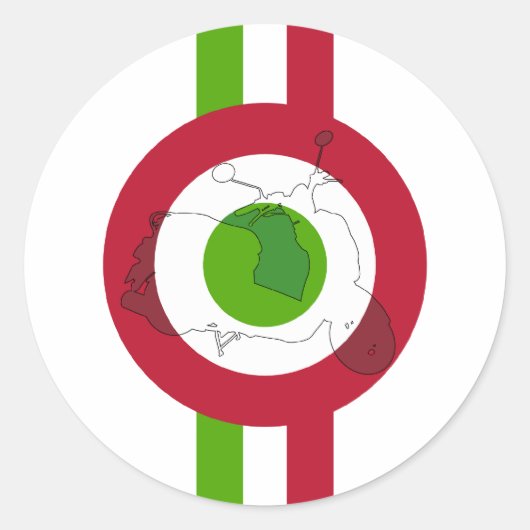 Retro Scooter-Mod-Aufkleber Runder Aufkleber (Vorderseite)