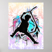 Retro Scooter - Stuntscooter - Kick Stunt Scooter Poster (Vorne)