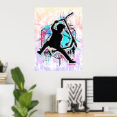 Retro Scooter - Stuntscooter - Kick Stunt Scooter Poster (Heimbüro)