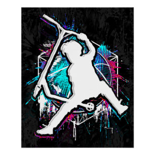 Retro Scooter - Stuntscooter - Kick Stunt Scooter Poster