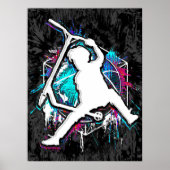 Retro Scooter - Stuntscooter - Kick Stunt Scooter Poster (Vorne)