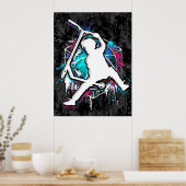 Retro Scooter - Stuntscooter - Kick Stunt Scooter Poster (Küche)