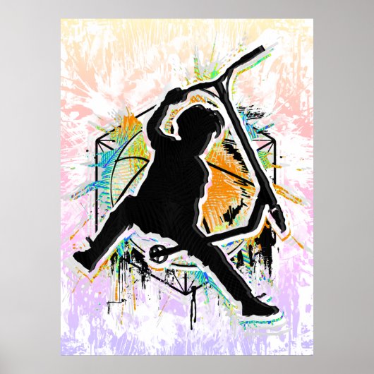 Retro Scooter - Stuntscooter - Kick Stunt Scooter Poster (Vorne)