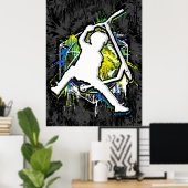 Retro Scooter - Stuntscooter - Kick Stunt Scooter Poster (Heimbüro)