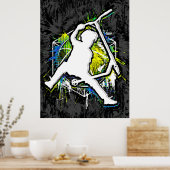 Retro Scooter - Stuntscooter - Kick Stunt Scooter Poster (Küche)