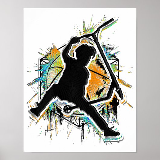 Retro Scooter - Stuntscooter - Kick Stunt Scooter Poster (Vorne)