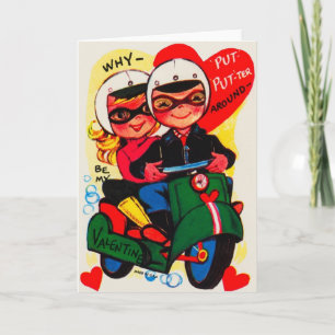 Retro Scooter Valentine's Day Card Feiertagskarte
