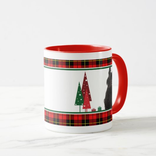 Retro Scottie Christmas Tasse (VorderseiteRechts)