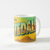 Retro Scottsdale AR Postcard Mug Kaffeetasse (VorderseiteRechts)