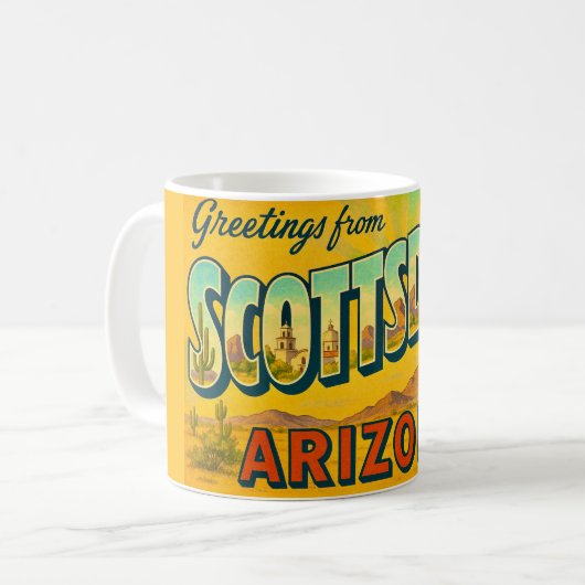Retro Scottsdale Arizona Mug Kaffeetasse (Vorderseite Links)