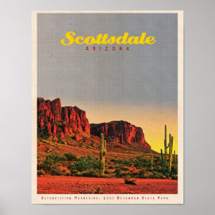 Retro Scottsdale Wüste Poster