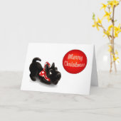 Retro Scotty Dog Christmas Card Karte (Gelbe Blume)