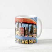 Retro Scranton PA Grußveranstaltung Tasse (VorderseiteRechts)