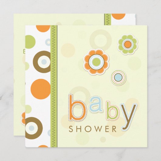Retro Scrapbook Baby Dusche Einladung (Vorne/Hinten)
