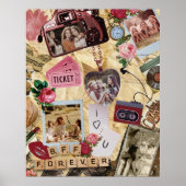 Retro Scrapbook Best Friends Forever Photo Collage Poster (Vorne)