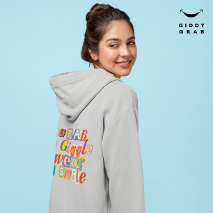 Retro-Scrapbook-Typografie Lächeln Einfach Grün Hoodie