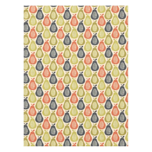 Retro Scribble Birnen Muster Tischdecke (Vorderseite)