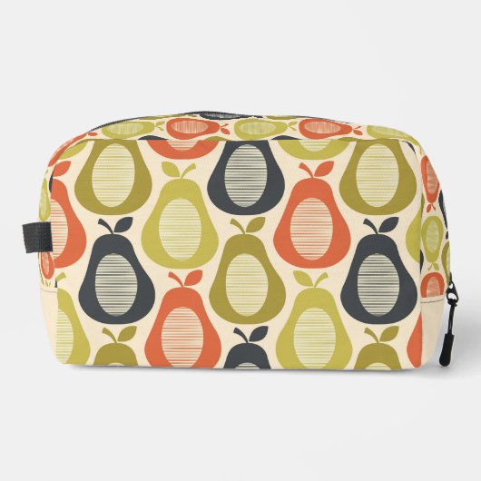 Retro Scribble Birnen Muster Waschbeutel (Vorderseite)