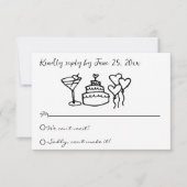 Retro Scribble Hand Drawn geschrieben Einzigartige RSVP Karte (Vorderseite)