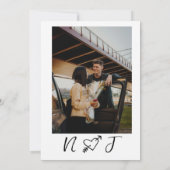 Retro Scribble Hand Drawn Writing Foto Wedding Einladung (Rückseite)