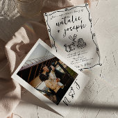 Retro Scribble Hand Drawn Writing Foto Wedding Einladung