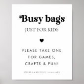 Retro Script beschäftigt Taschen für Kinder Herz H Poster (Vorne)