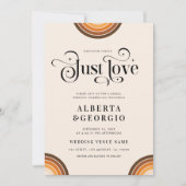 Retro Script Boho Rainbow Nichts Extravagant Nur L Einladung (Vorderseite)