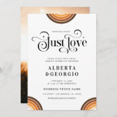 Retro Script Boho Rainbow Nichts Extravagant Nur L Einladung (Vorne/Hinten)