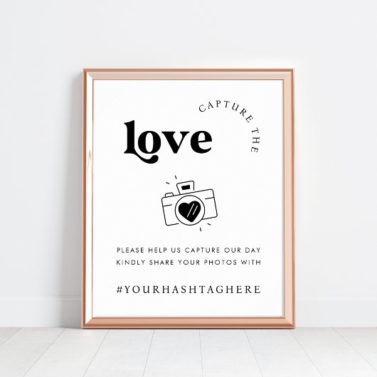 Retro Script Capture the Liebe Camera Wedding Sign Poster