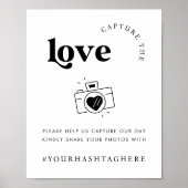 Retro Script Capture the Liebe Camera Wedding Sign Poster (Vorne)