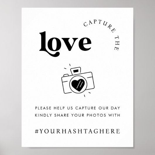 Retro Script Capture the Liebe Camera Wedding Sign Poster (Vorne)