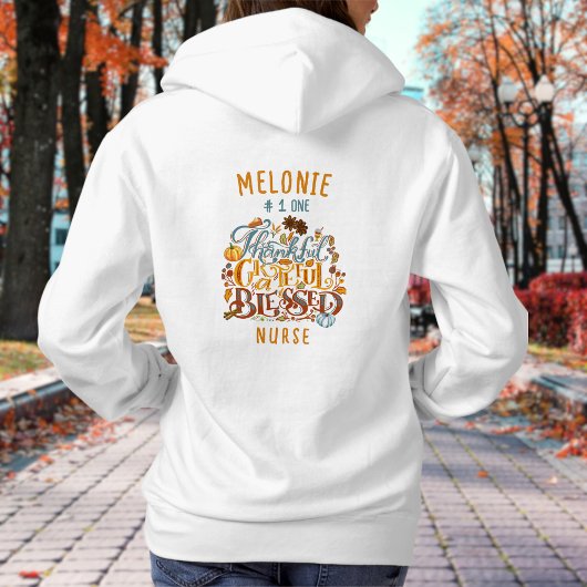 Retro Script dankbar dankbar, gesegnet personalisi Hoodie