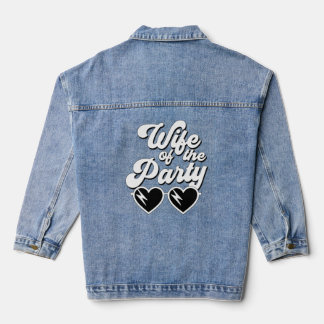 Retro-Script-Ehefrau des Party Bachelorette Jeansjacke