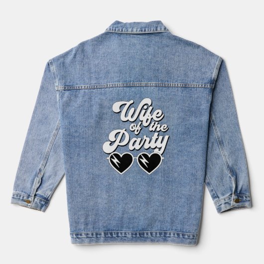 Retro-Script-Ehefrau des Party Bachelorette Jeansjacke (Rückseite)
