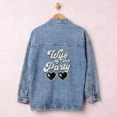 Retro-Script-Ehefrau des Party Bachelorette Jeansjacke (Hangar)