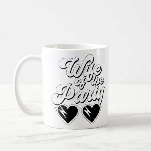 Retro-Script-Ehefrau des Party Bachelorette Kaffeetasse (Links)