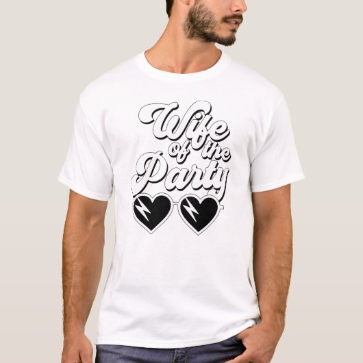 Retro-Script-Ehefrau des Party Bachelorette T-Shirt (Vorderseite)