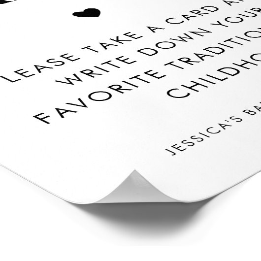 Retro Script Family Traditionen Kinderduschensigna Poster (Ecke)