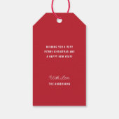 Retro Script farbenfrohe Checkerboard Frohe Weihna Geschenkanhänger (Rückseite)