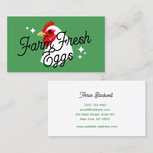 Retro Script Farm Frische Eier Visitenkarte (Vorne/Hinten)