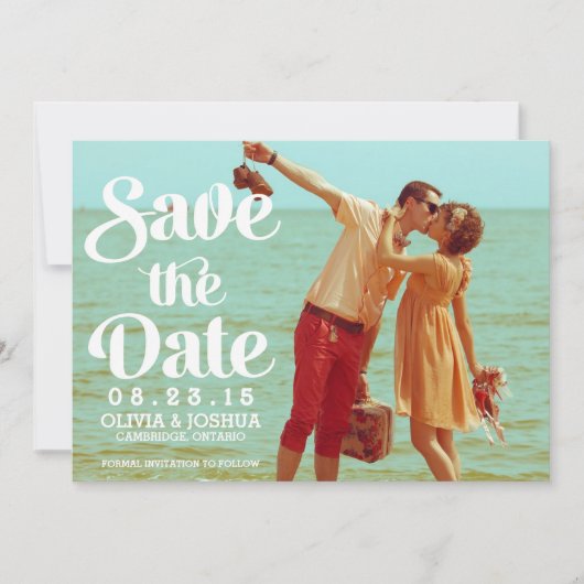 Retro-Script-Foto Ankündigung Datum freihalten (Vorderseite)