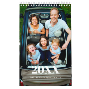 Retro-Script-Foto der 2025-Familie Kalender