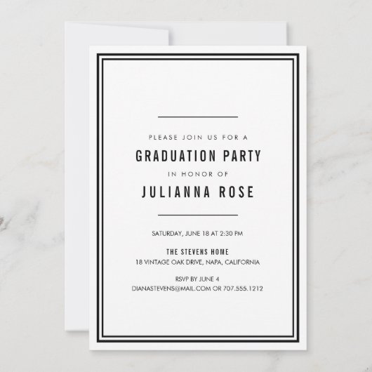 Retro Script Foto Graduation Party Einladung