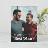 Retro-Script-Foto wird mein Trauzeuge einfach sein Ankündigung (Stehend Vorderseite)