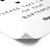 Retro Script Gefühl Tipsy Barkeeper Wedding Sign Poster (Ecke)