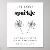 Retro Script Gelassen Liebe Sparkle Wedding Sendof Poster (Vorne)