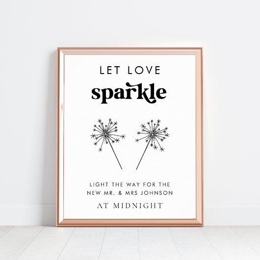 Retro Script Gelassen Liebe Sparkle Wedding Sendof Poster