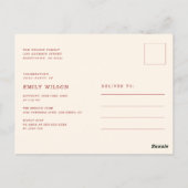 Retro Script Grad Graduate Graduation Invitation Postkarte (Rückseite)