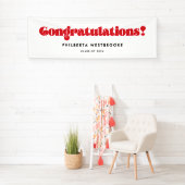 Retro Script Graduation Party Glückwünsche Banner (Insitu)