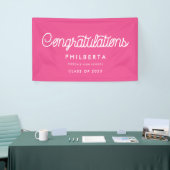 Retro Script Graduation Party Glückwünsche Banner (Messeveranstaltung)